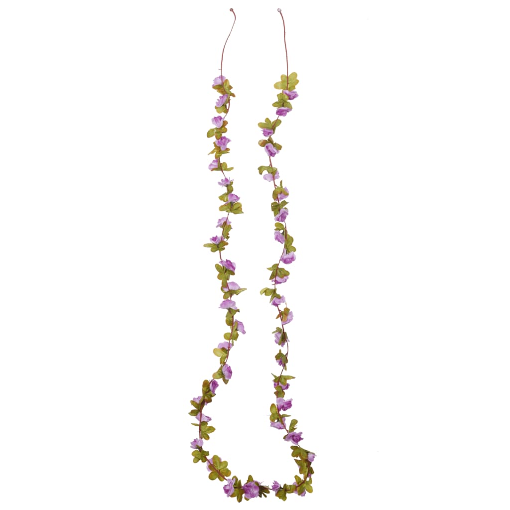 Vidaxl Garlands de Noël avec des fleurs 6 st 250 cm clair violet