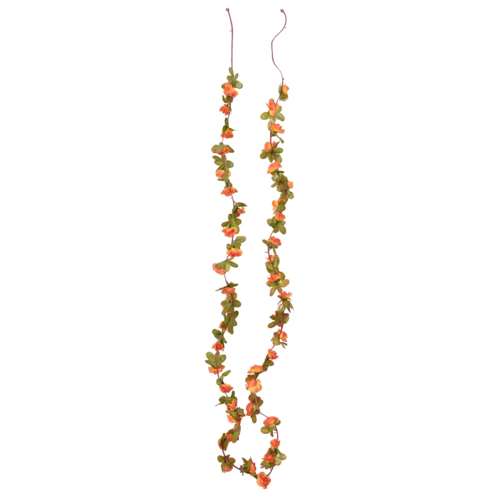 Vidaxl Garlands de Noël avec des fleurs 6 st 250 cm orange