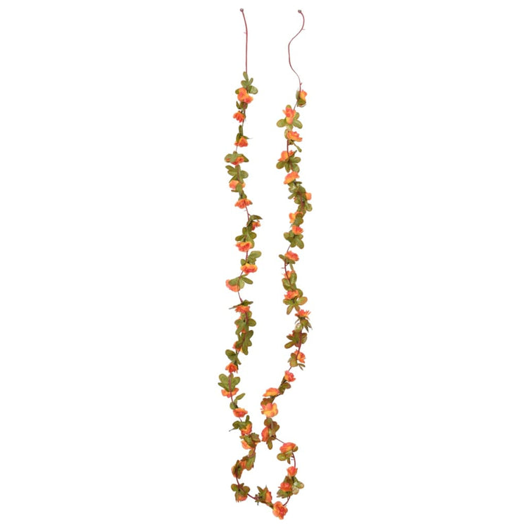 Vidaxl Garlands de Noël avec des fleurs 6 st 250 cm orange