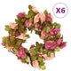 Vidaxl Garlands de Noël avec des fleurs 6 st 250 cm rose-rouge
