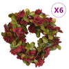Vidaxl Garlands de Noël avec des fleurs 6 st 250 cm Red