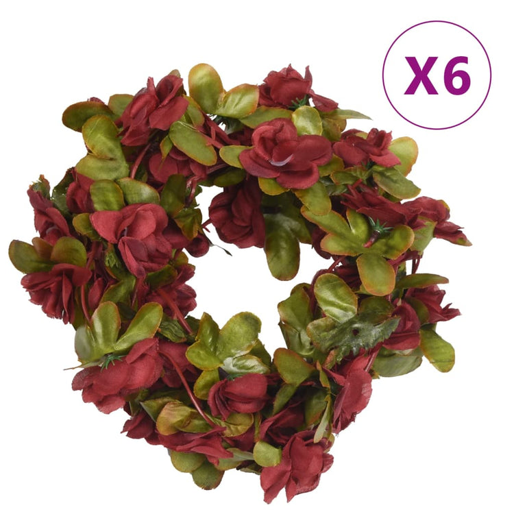 Vidaxl Garlands de Noël avec des fleurs 6 st 250 cm Red