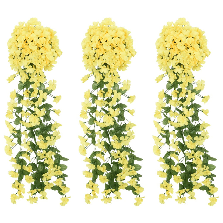 Vidaxl Garlands de Noël avec des fleurs 3 st 85 cm jaune
