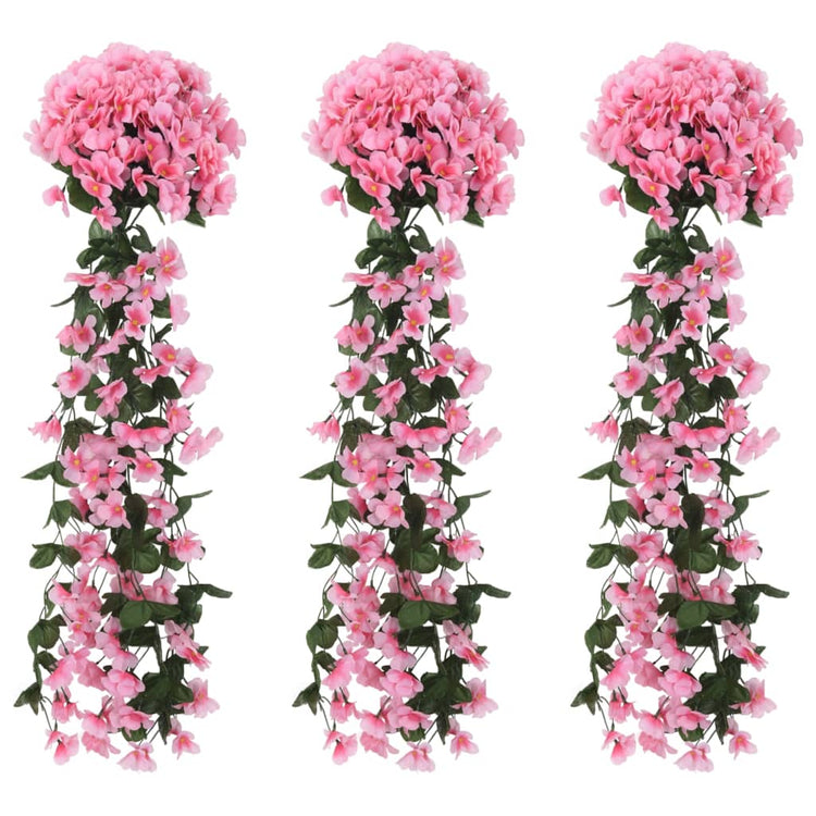 Vidaxl Garlands de Noël avec des fleurs 3 st 85 cm rose