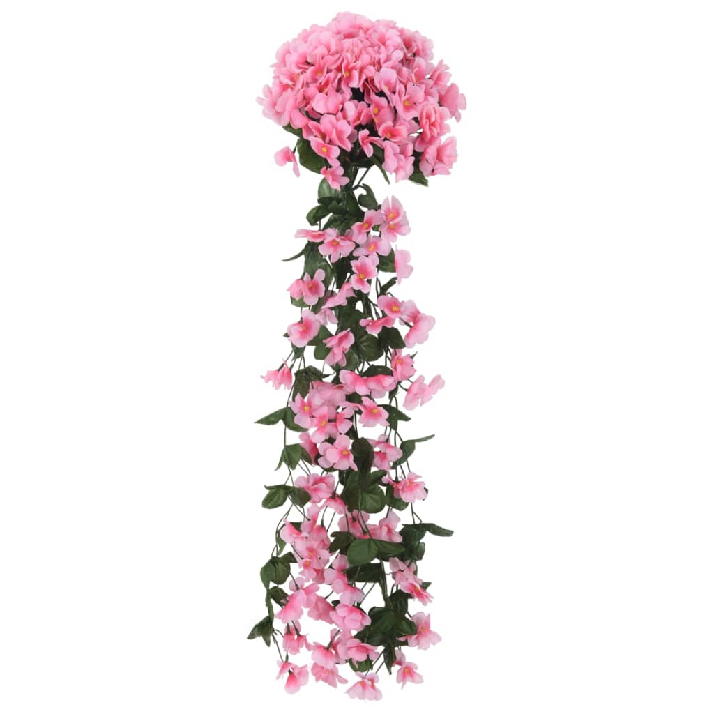 Vidaxl Garlands de Noël avec des fleurs 3 st 85 cm rose