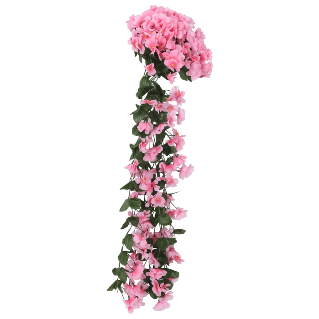 Vidaxl Garlands de Noël avec des fleurs 3 st 85 cm rose