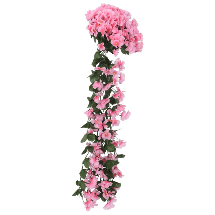 Vidaxl Garlands de Noël avec des fleurs 3 st 85 cm rose