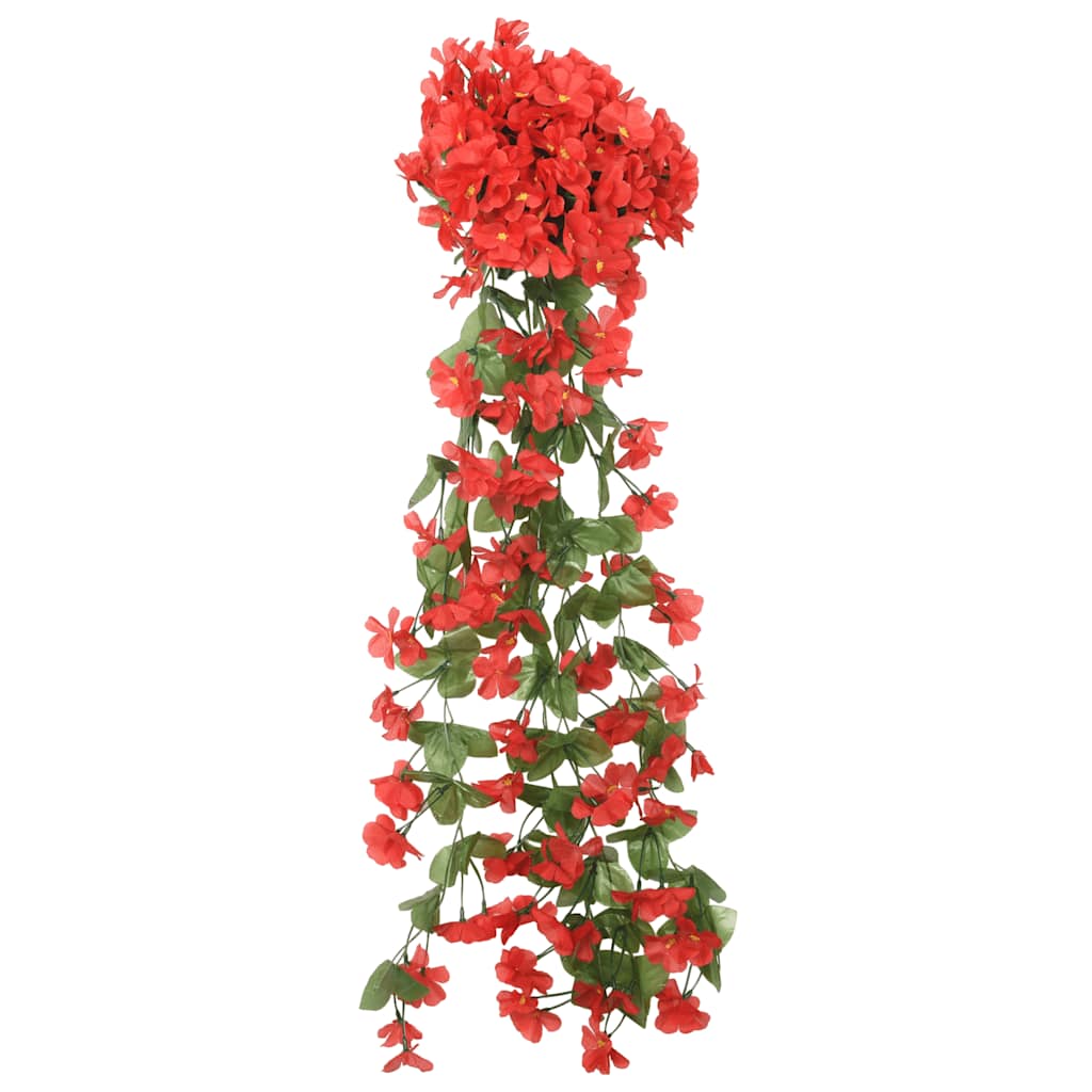 Vidaxl Garlands de Noël avec des fleurs 3 st 85 cm rouge