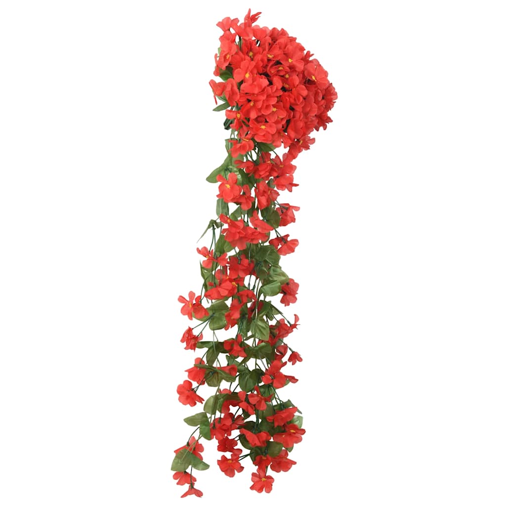 Vidaxl Garlands de Noël avec des fleurs 3 st 85 cm rouge