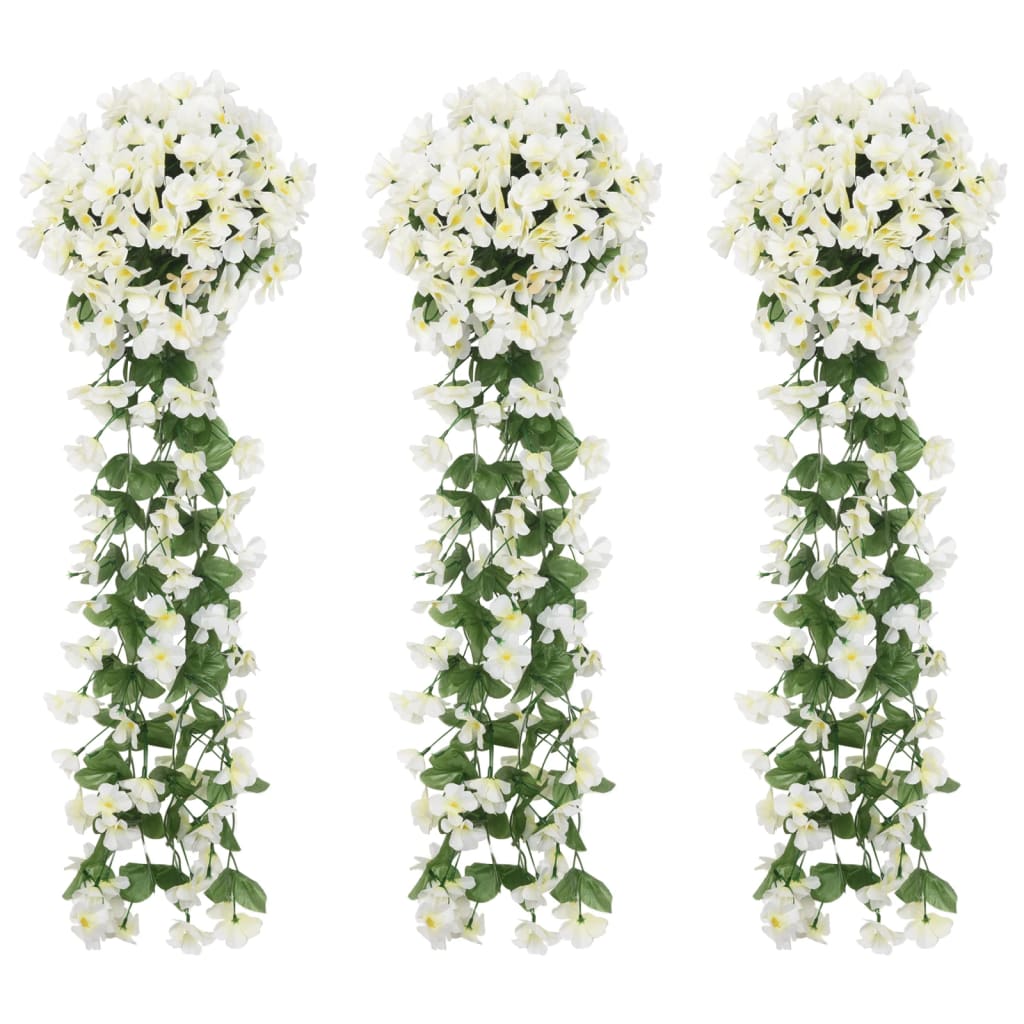 Vidaxl Garlands de Noël avec des fleurs 3 st 85 cm blanc