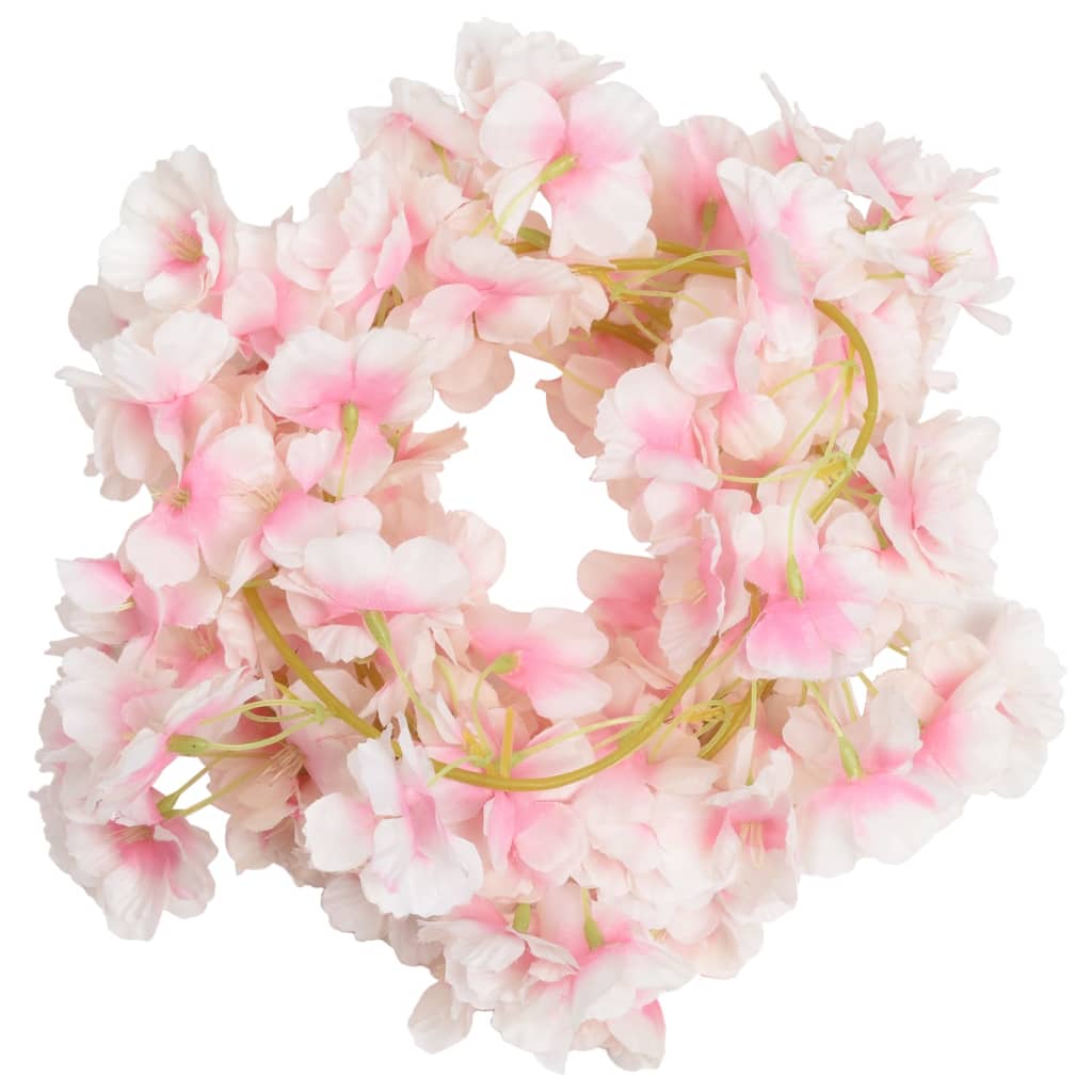 Vidaxl Garlands de Noël avec des fleurs 6 st 180 cm rose clair