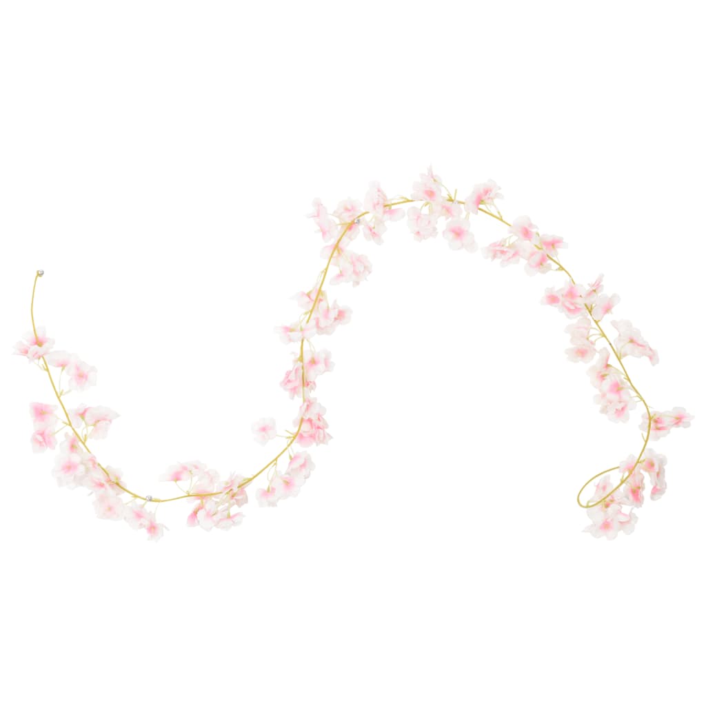 Vidaxl Garlands de Noël avec des fleurs 6 st 180 cm rose clair