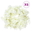 Vidaxl Garlands de Noël avec des fleurs 6 st 180 cm blanc