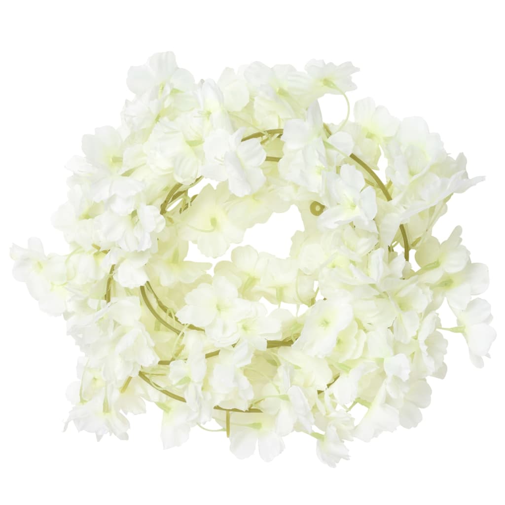 Vidaxl Garlands de Noël avec des fleurs 6 st 180 cm blanc