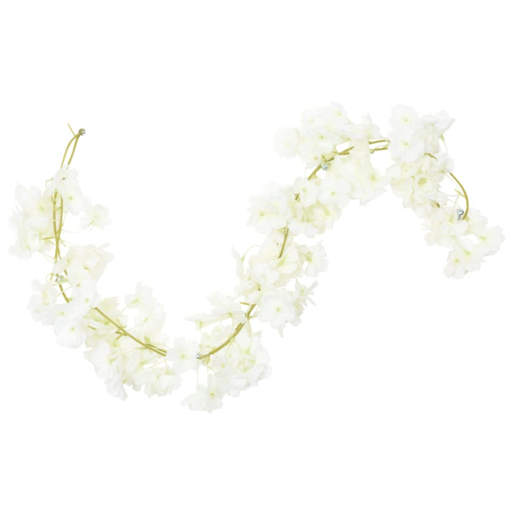 Vidaxl Garlands de Noël avec des fleurs 6 st 180 cm blanc