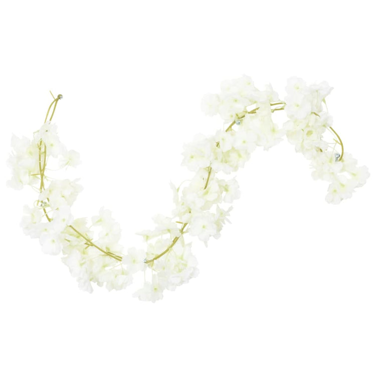 Vidaxl Garlands de Noël avec des fleurs 6 st 180 cm blanc