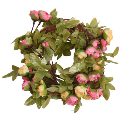 Vidaxl Garlands de Noël avec des fleurs 6 st 215 cm rose