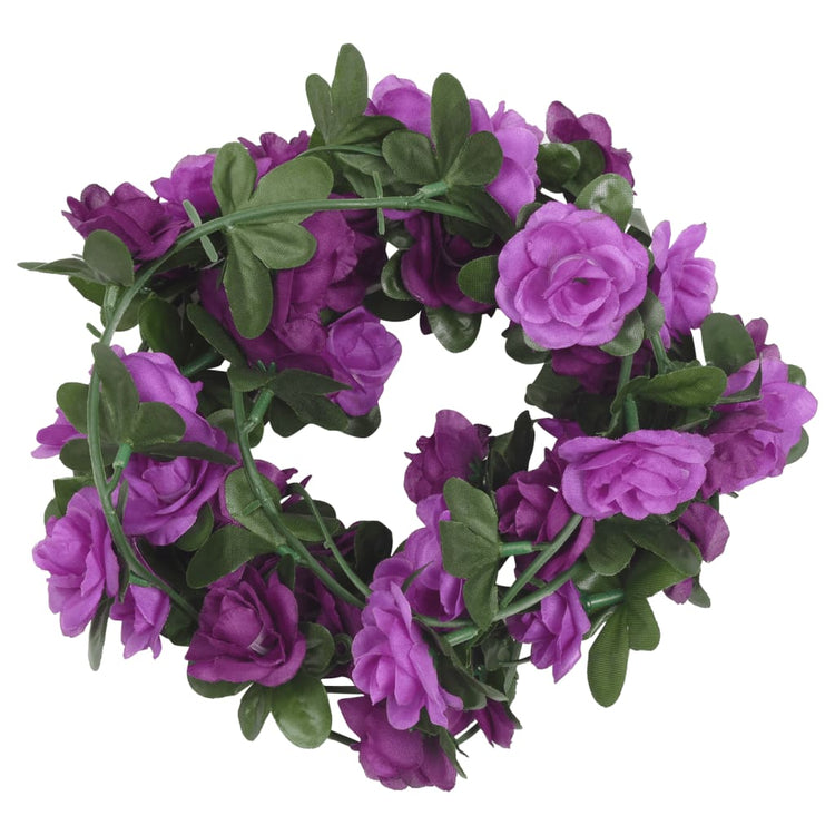 Vidaxl Garlands de Noël avec des fleurs 6 st 240 cm clair violet