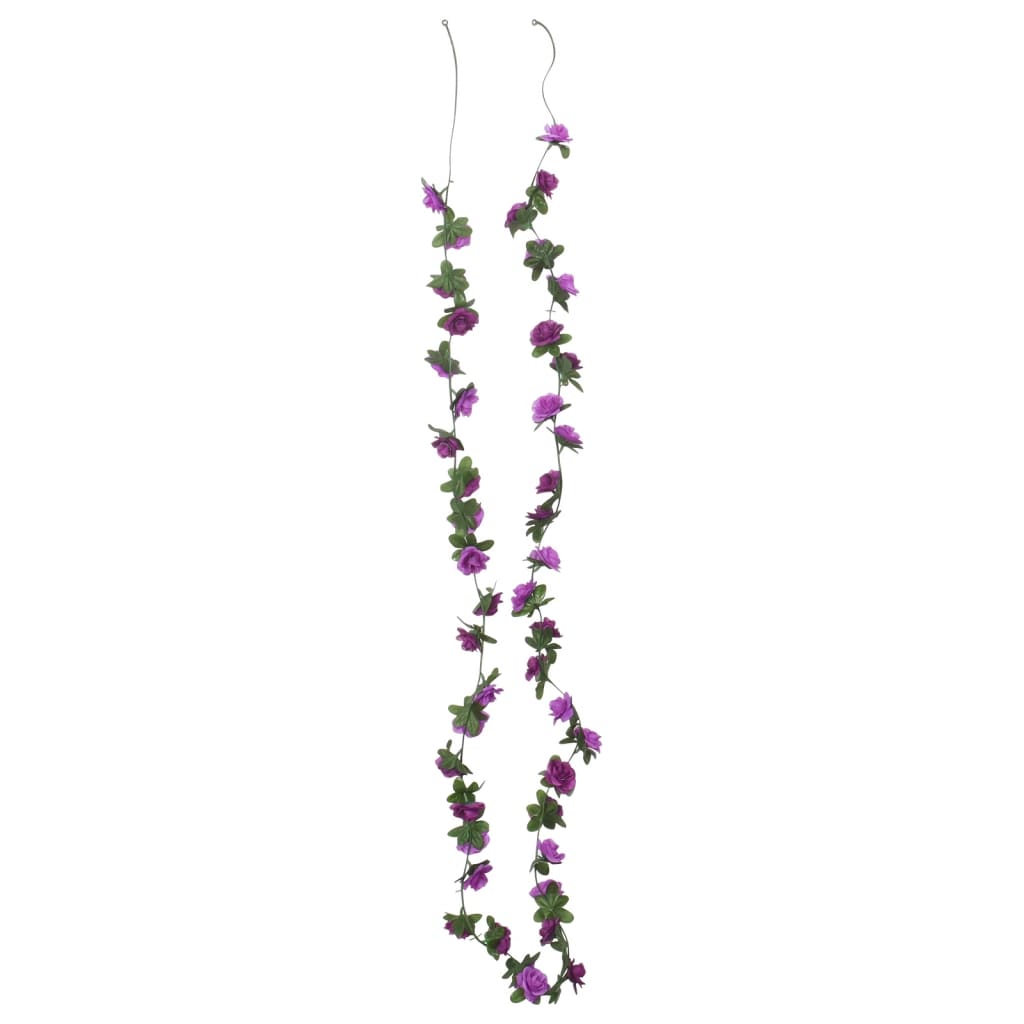 Vidaxl Garlands de Noël avec des fleurs 6 st 240 cm clair violet