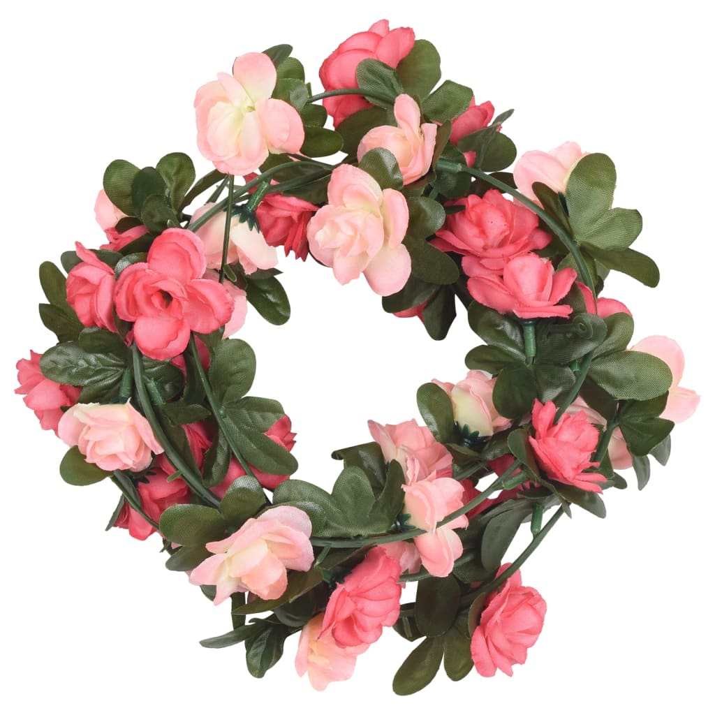 Vidaxl Garlands de Noël avec des fleurs 6 st 240 cm Rosé