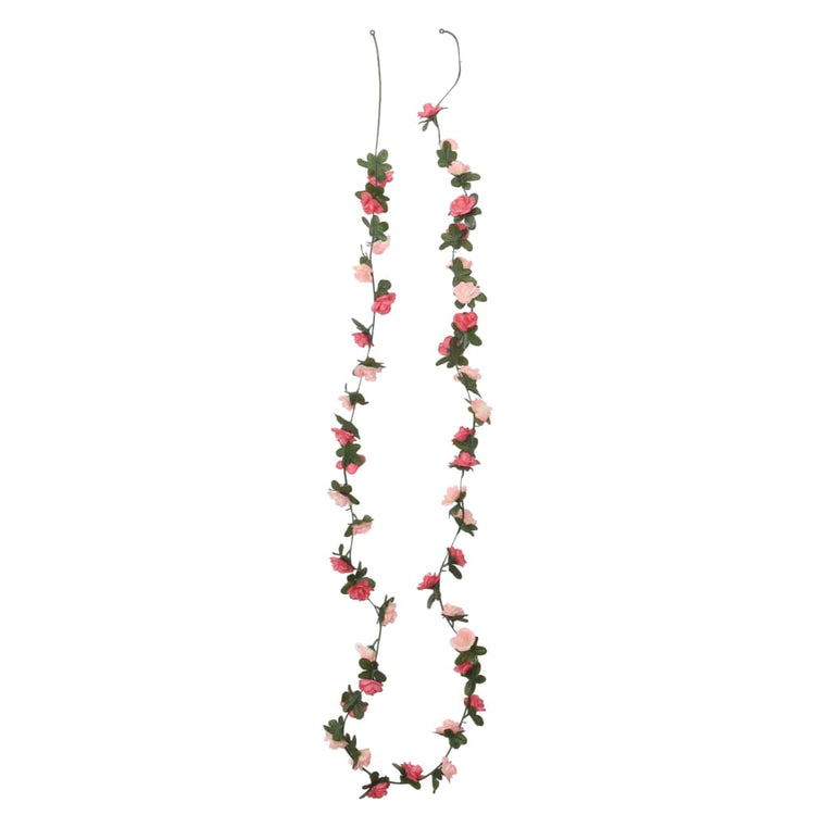Vidaxl Garlands de Noël avec des fleurs 6 st 240 cm Rosé