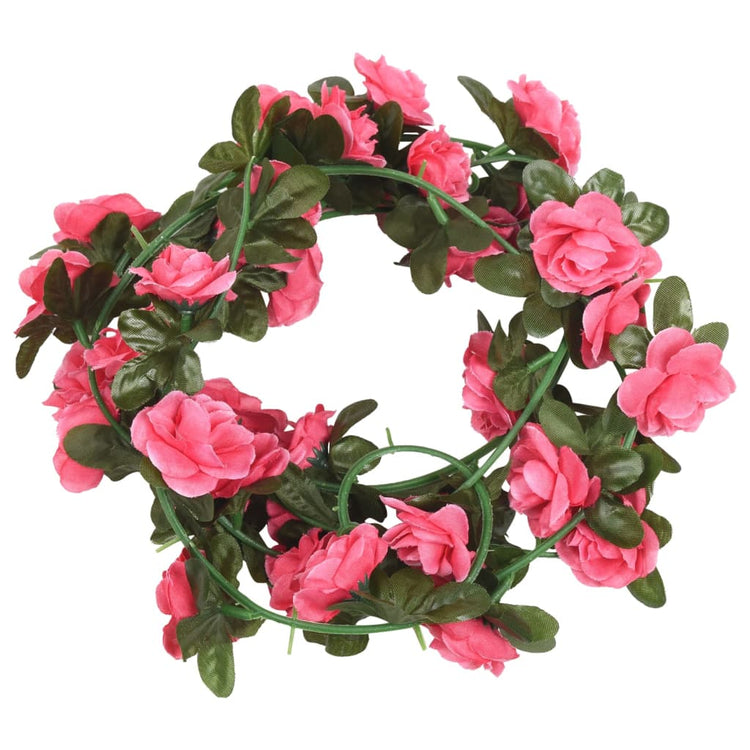 Vidaxl Garlands de Noël avec des fleurs 6 st 240 cm Rose rouge