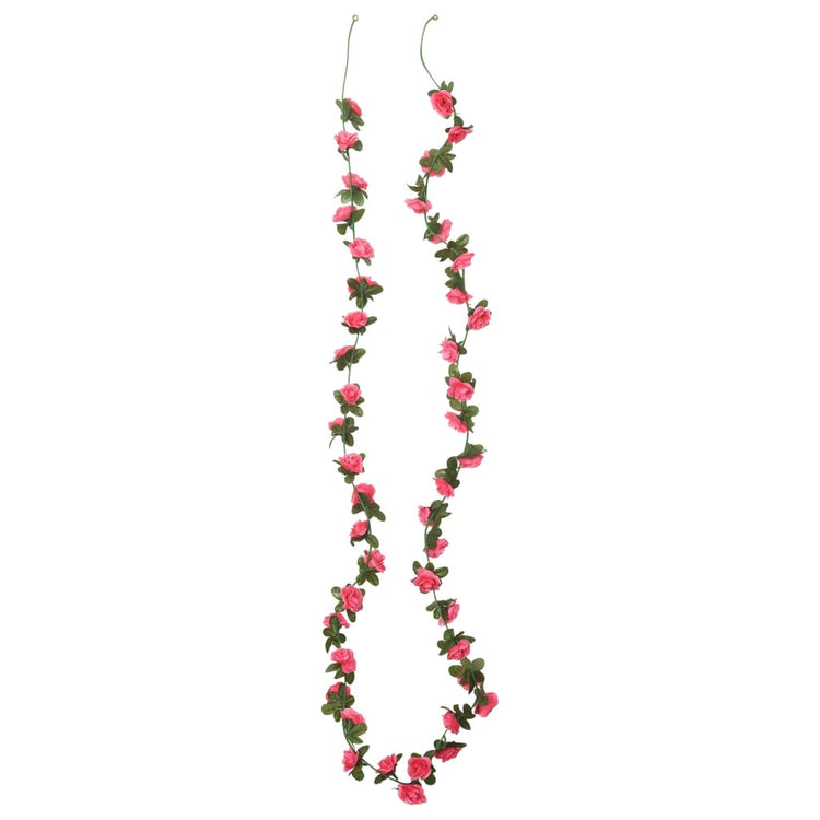 Vidaxl Garlands de Noël avec des fleurs 6 st 240 cm Rose rouge