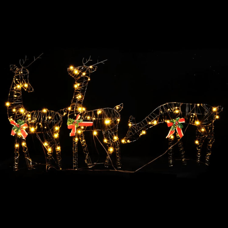 Vidaxl Christmas Decorations Rendeer Family 2 ST 180 LEDS RATTAN WHITE