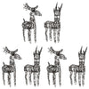 Vidaxl Christmas Decorations Reindeer 6 ST 240 LEDS RATTAN CHAUD BLANC