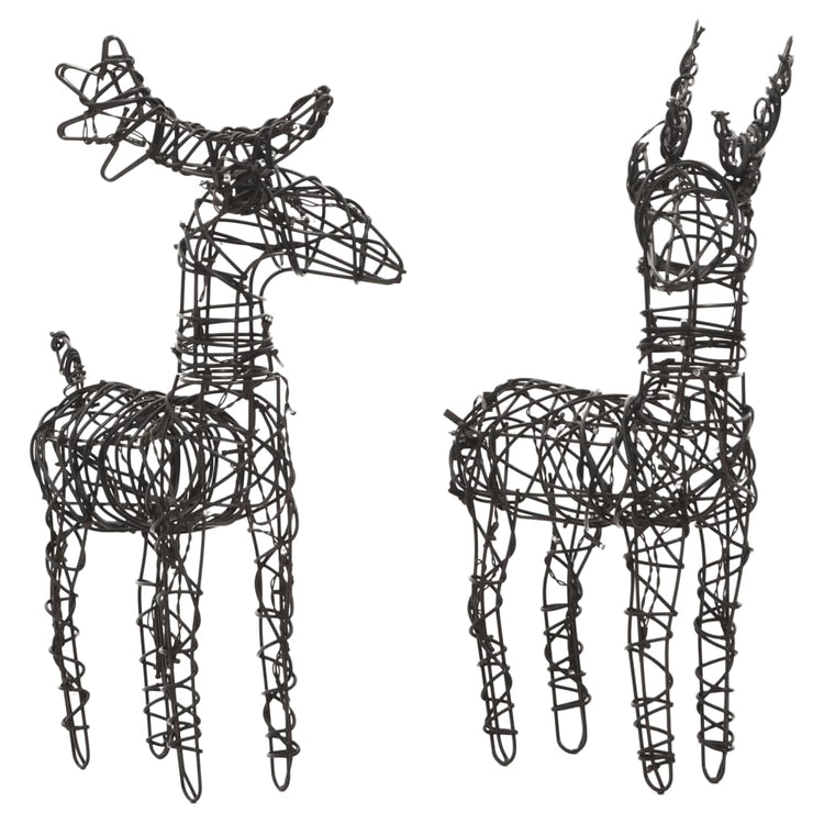 Vidaxl Christmas Decorations Reindeer 6 ST 240 LEDS RATTAN CHAUD BLANC