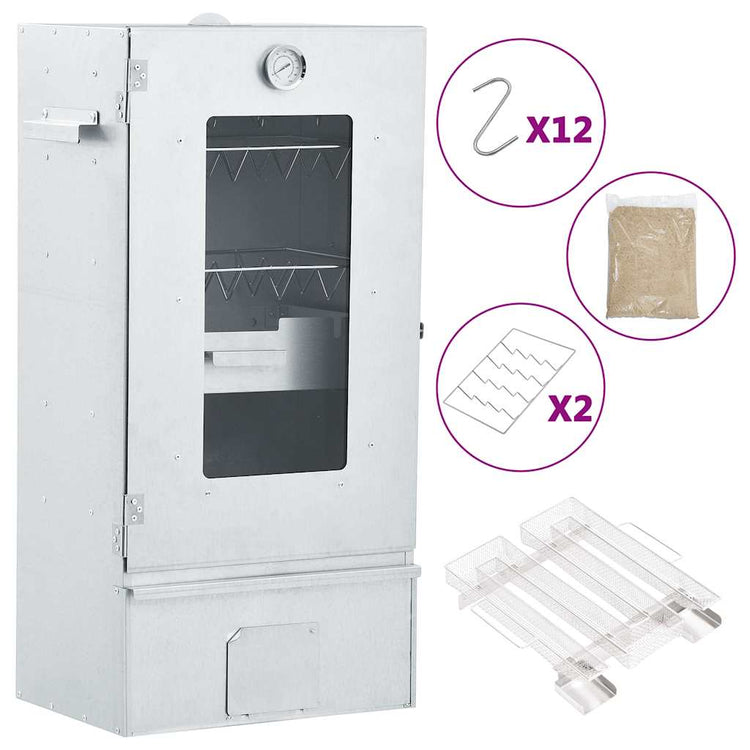 Fumoir BBQ Vidaxl avec générateur de fumée froide en acier galvanisé