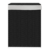 Panier à laverie Vidaxl avec couvercle 46x33x60 cm Poly Rattan Black - afbeelding 3