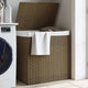 Panier à linge Vidaxl avec 2 compartiments 53x35x57 cm Poly Rattan
