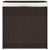 Panier à linge Vidaxl avec 2 compartiments 53x35x57 cm en brun foncé en poly rattan - afbeelding 3