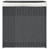 Panier à laverie Vidaxl avec 2 compartiments 53x35x57 cm Gray Poly Rattan