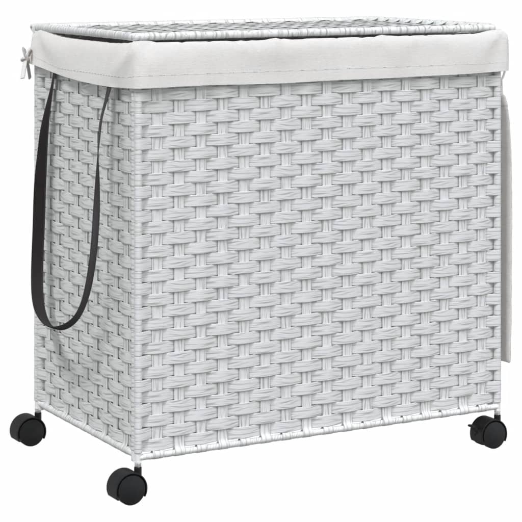 Panier à linge Vidaxl sur roues 60x35x60,5 cm Roard blanc