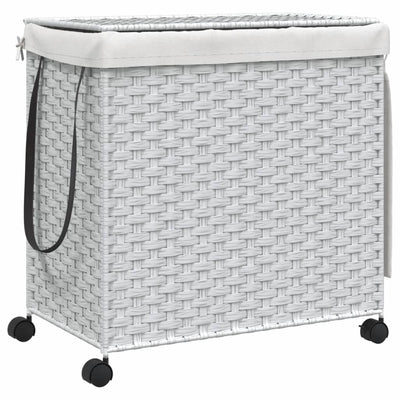 Panier à linge Vidaxl sur roues 60x35x60,5 cm Roard blanc