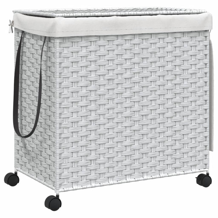 Panier à linge Vidaxl sur roues 60x35x60,5 cm Roard blanc