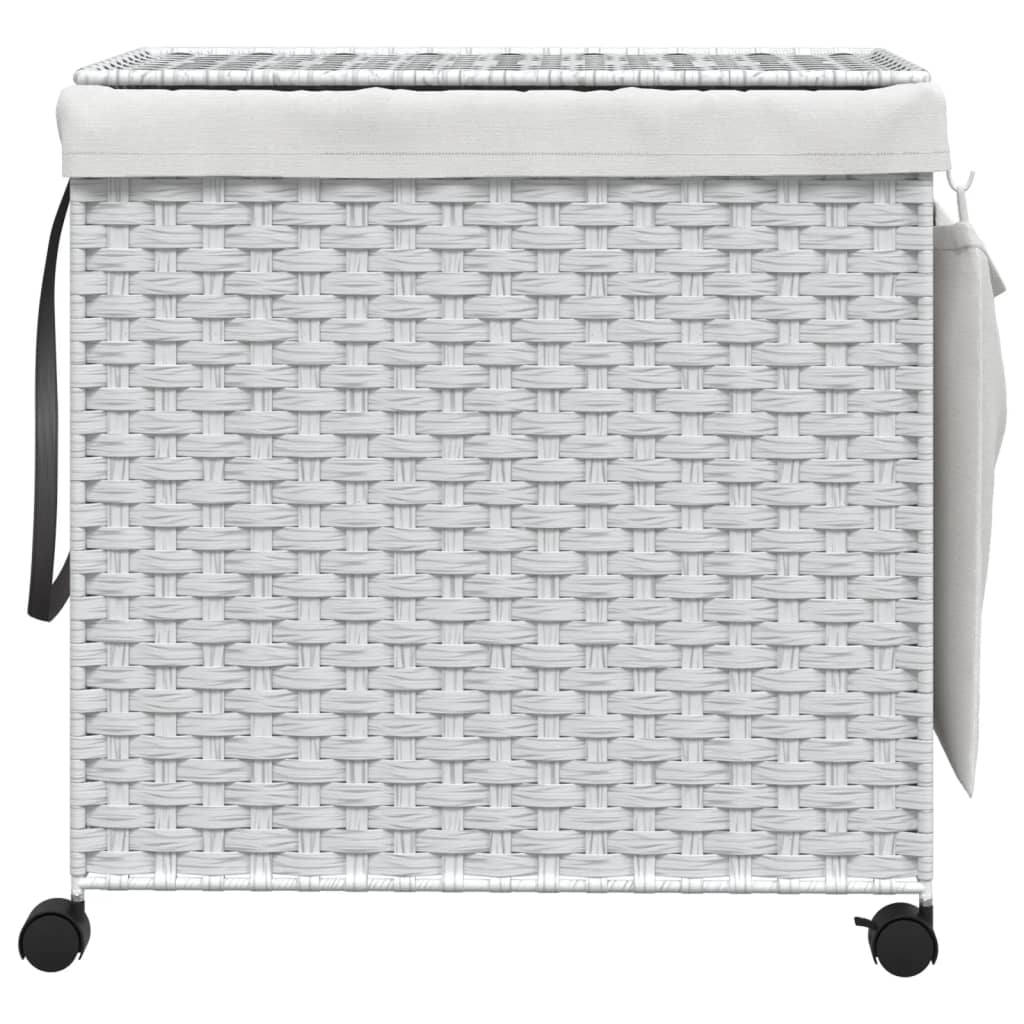 Panier à linge Vidaxl sur roues 60x35x60,5 cm Roard blanc
