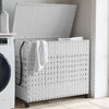 Panier de blanchisserie Vidaxl sur roues 66x35x60 cm blanc rotin