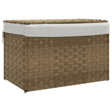 Panier à linge Vidaxl avec couvercle 55,5x35x34 cm Poly Rattan - afbeelding 2