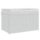 Panier à linge Vidaxl avec couvercle 55,5x35x34 cm Poly Rattan blanc - afbeelding 2