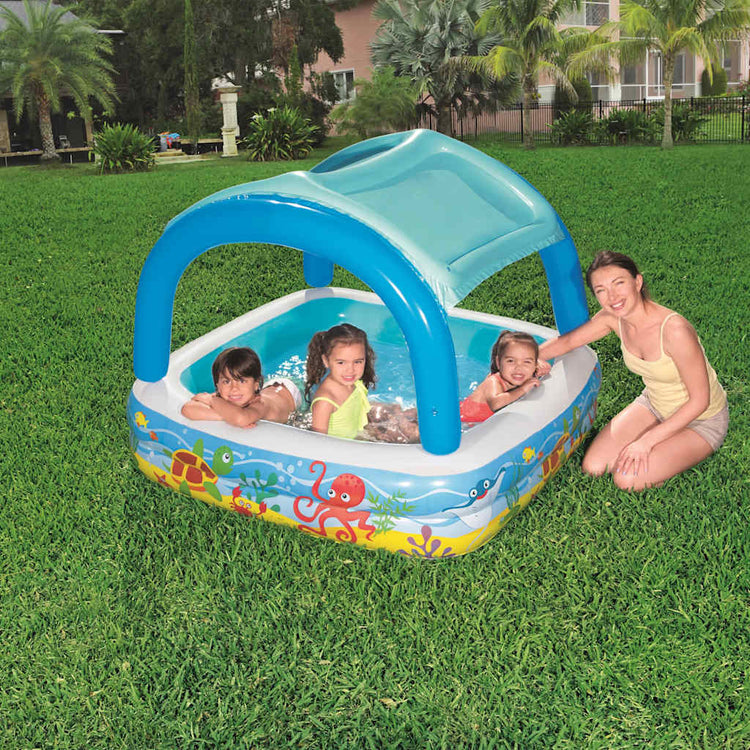 Bestway jouer la piscine avec toit 140x140x114 cm bleu 52192