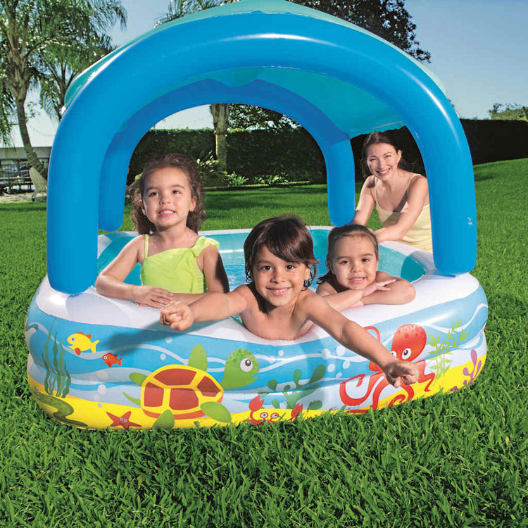 Bestway jouer la piscine avec toit 140x140x114 cm bleu 52192