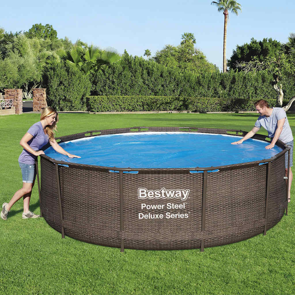 Couverture de piscine solaire Bestway Flowerlear 356 cm