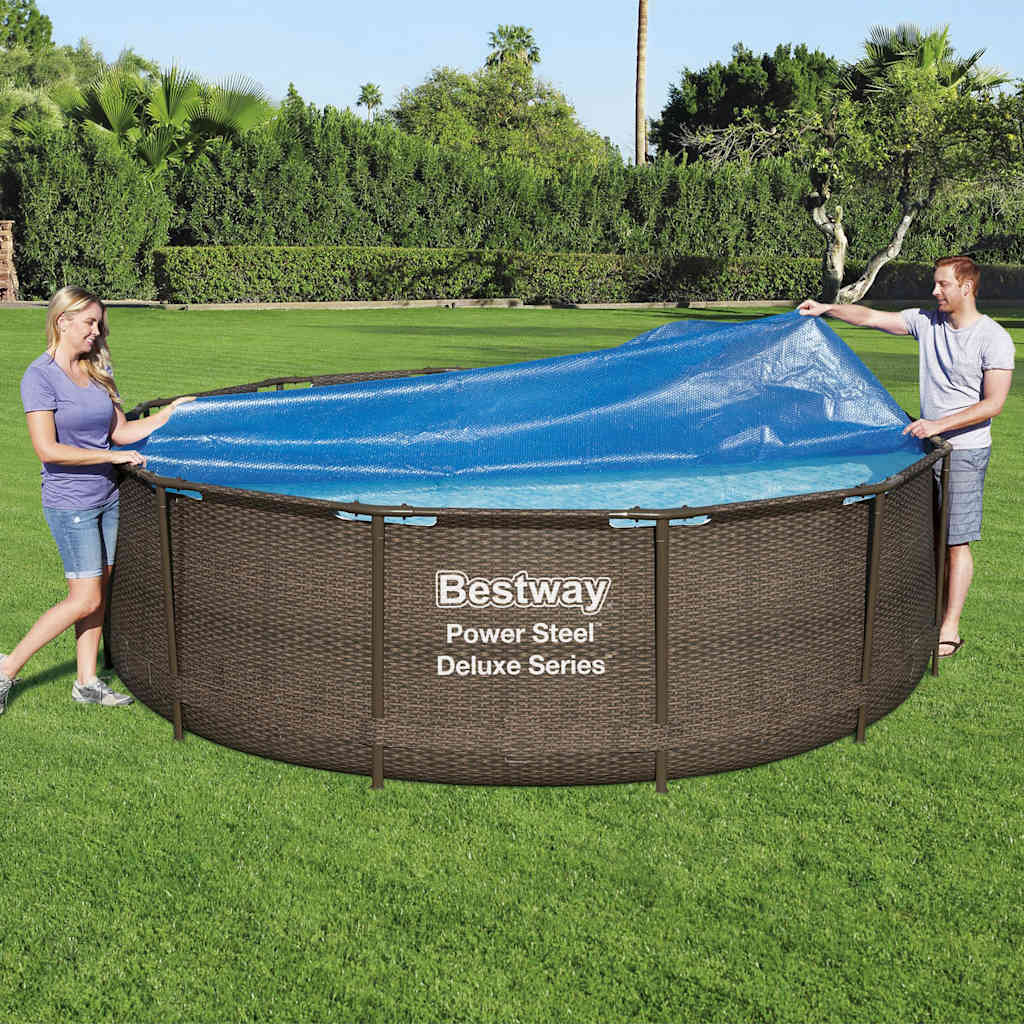 Couverture de piscine solaire Bestway Flowerlear 356 cm