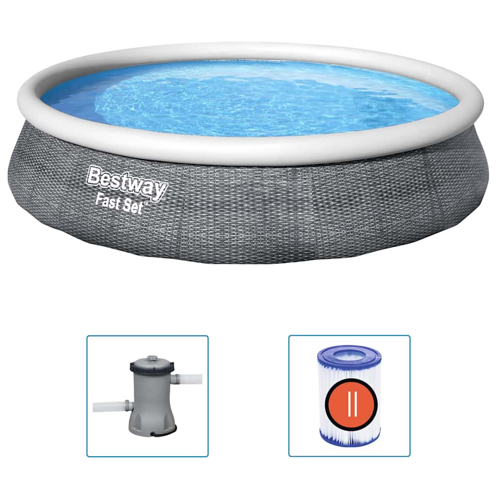 Bestway Fast Set Pool Pool Pool avec pompe gonflable 396x84 cm