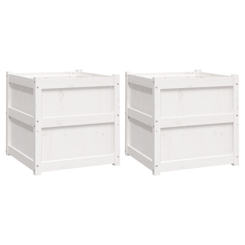 Jardinières vidaxl 2 pc cm en pin massif blanc