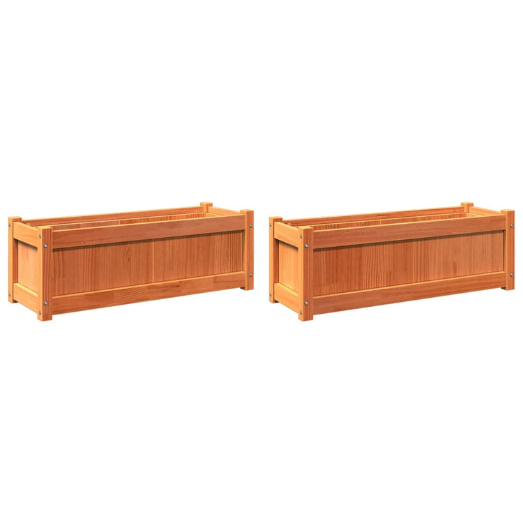 Jardinières vidaxl 2 pc cm en pin massif lavage brun