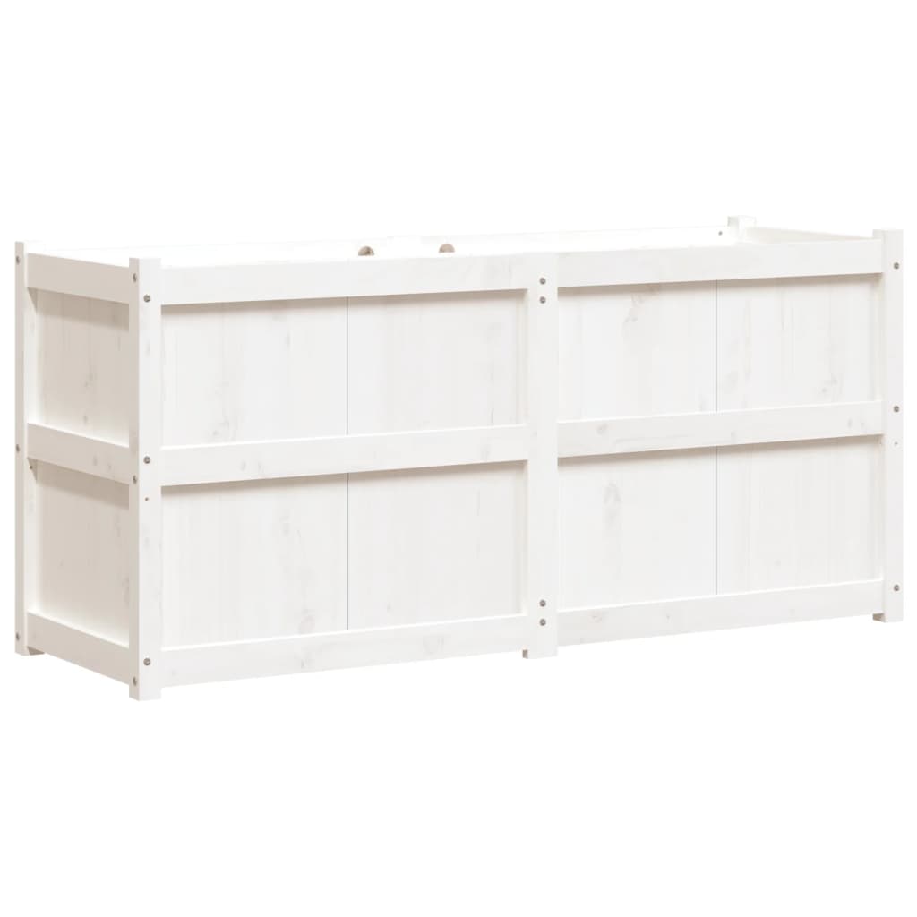 Vidaxl planteur 150x50x70 cm en pin solide blanc